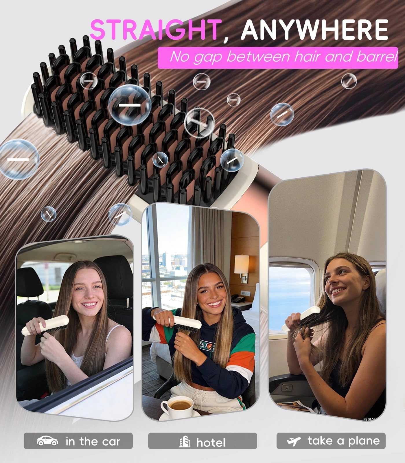 Go Brush Pro - Cordless Rechargeable Ceramic 4-Heat 15-min Auto Shut Off