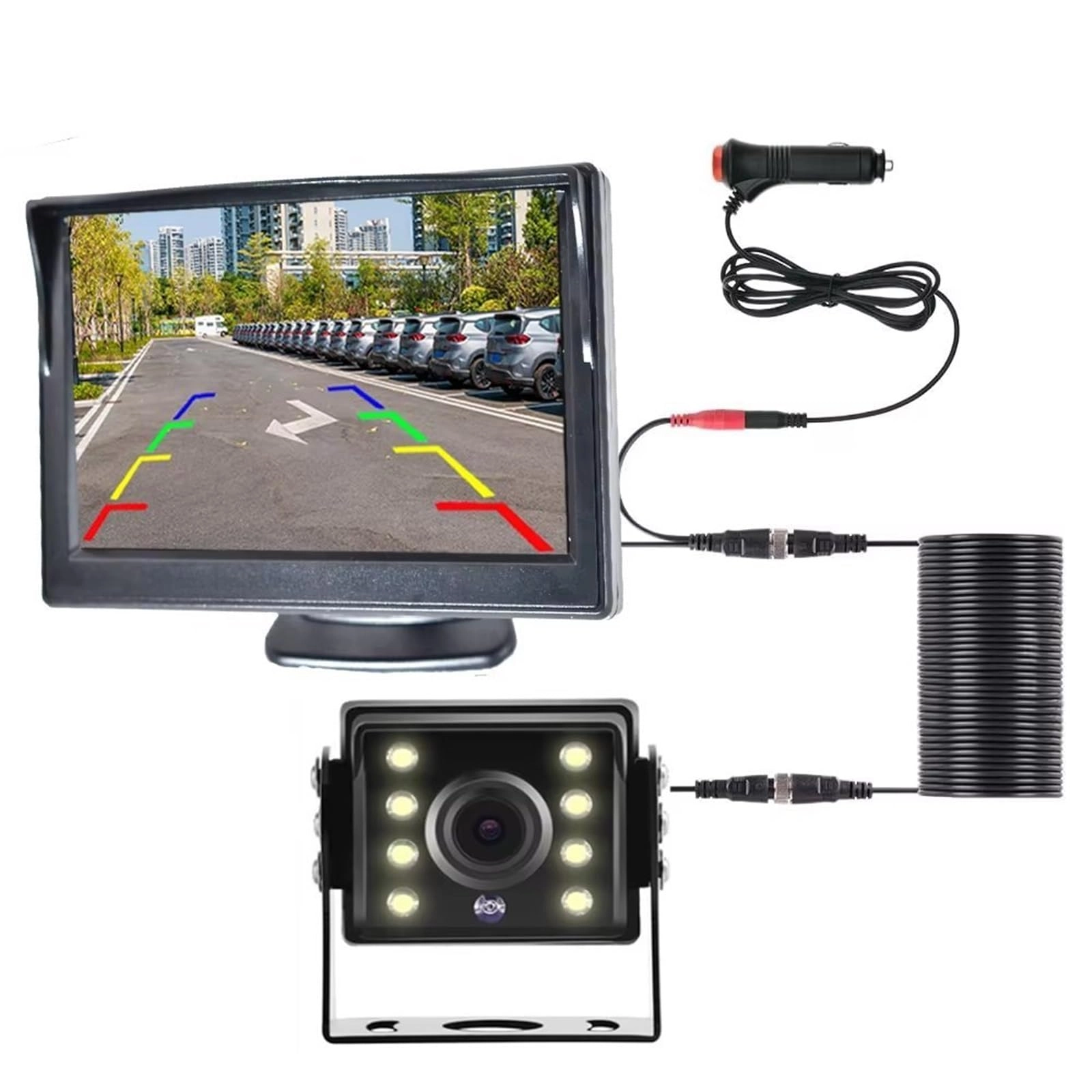 Rear View Camera with Monitor - Night Vision Wired