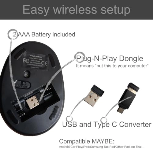 Left Handed Vertical Mouse - Wi-Fi