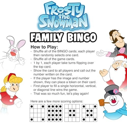 Frosty The Snowman - 18 bingo cards ages 8 and up