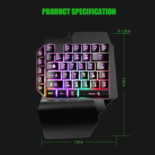 One Handed Gaming Keyboard - Wired