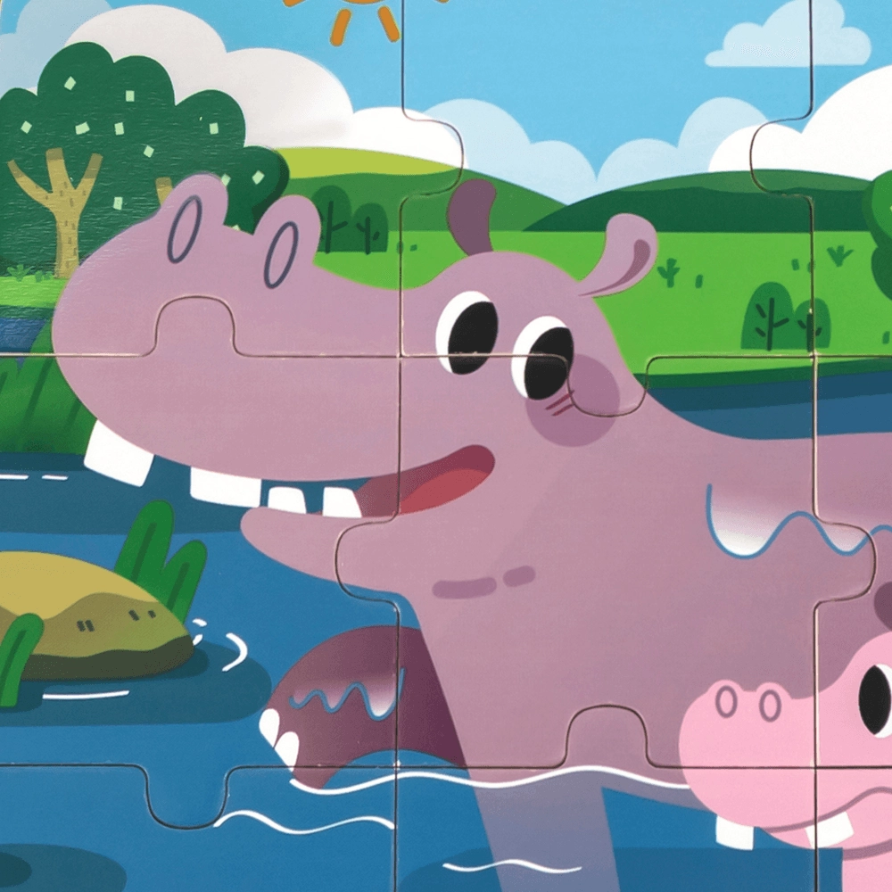 Hippo Wooden Puzzle (29464294-44628) - 9 pcs