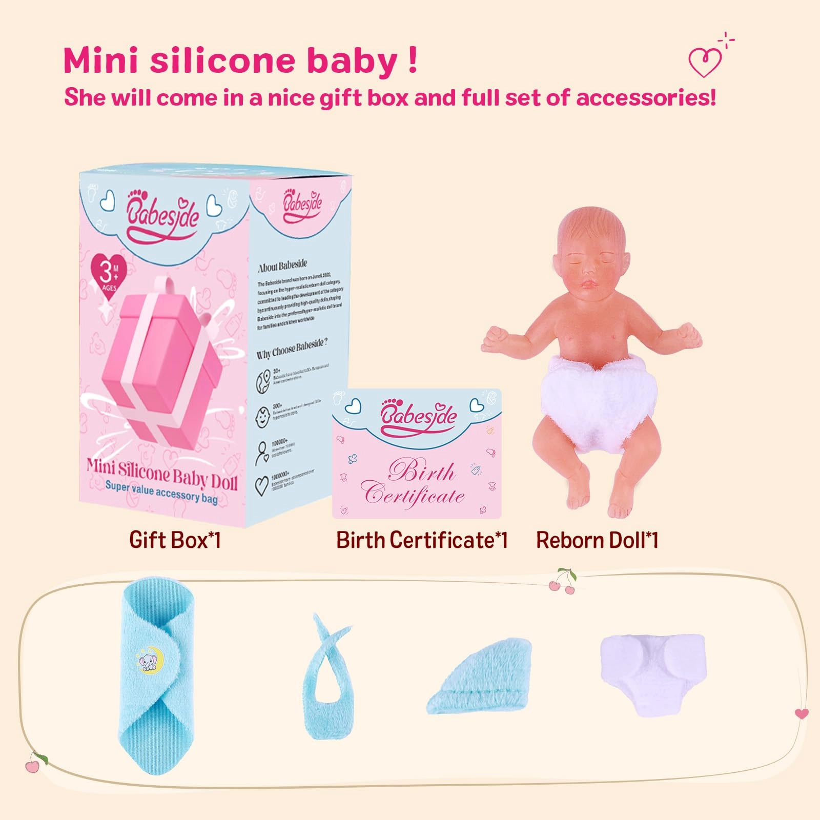 Baby Doll - 3 Inch Silicone Sleeping