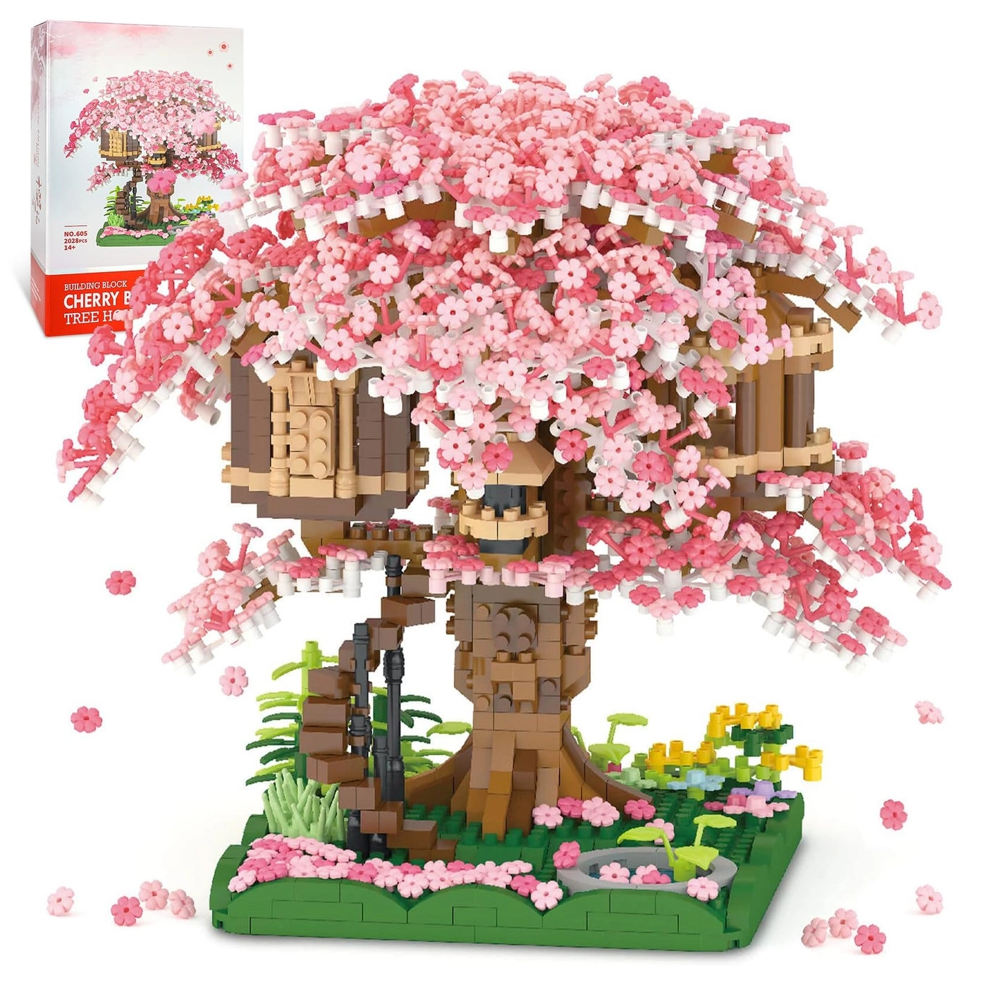 NEWABWN Cherry Blossom Bonsai Tree - 2028PCS Japanese Sakura Tree House