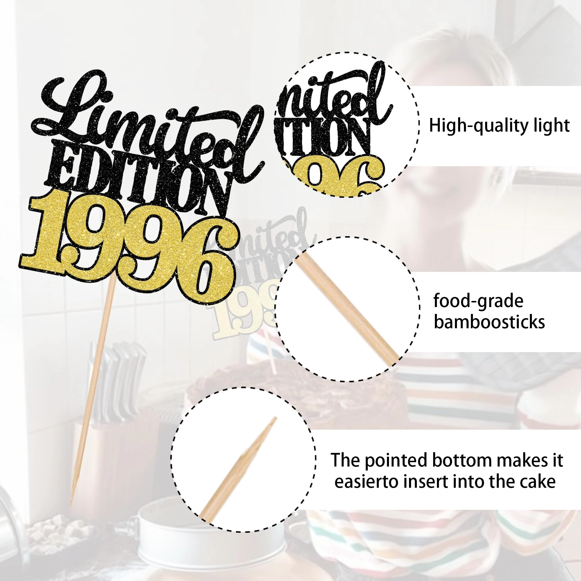 Limited Edition 1996 Cake Topper - 1 Pack Anniversary Birthday