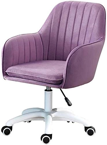 Velvet Task Chair - Adjustable Swivel Rolling Purple