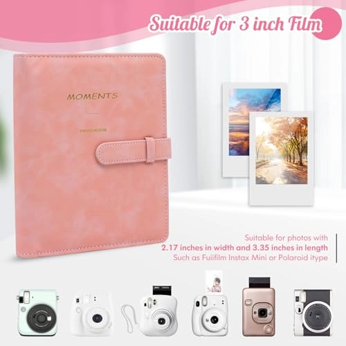 3.5x2.3" 256 Pockets PU Leather Photo Album
