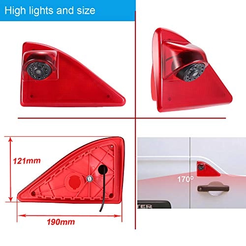 Third Roof Top Mount Brake Lamp Light Rear View Backup Camera - Night vision Wireless 628 x 586