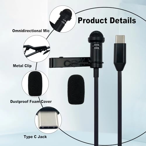 Lavalier Mikrofon 044 USB+3.5mm-Mini-Jack Microphone