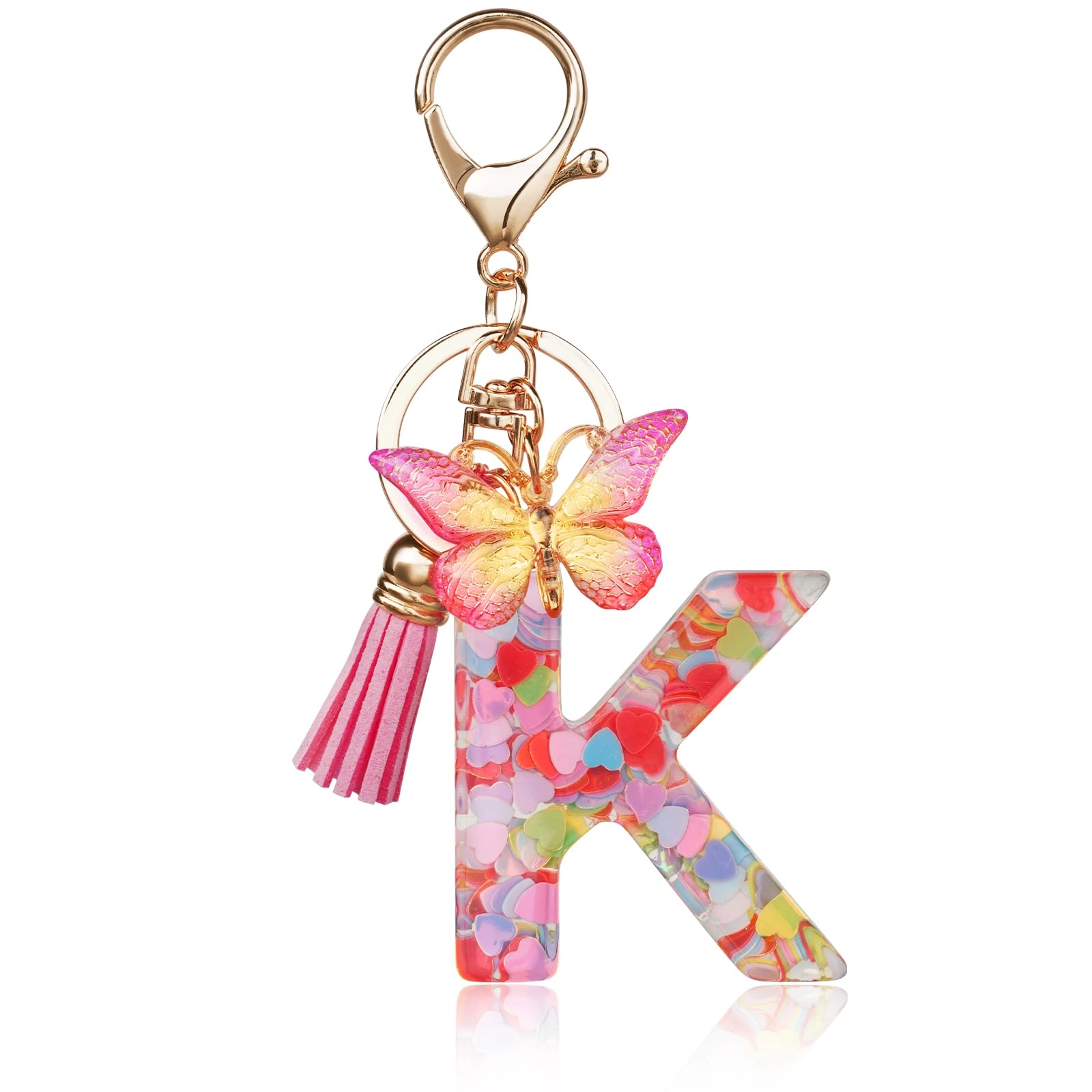 Initial Letter Keychain - Butterfly
