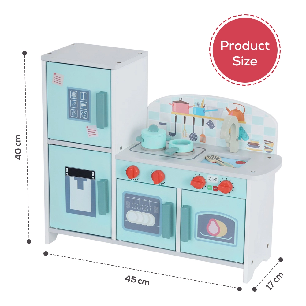 Wooden Pretend Play Kitchen - 8 pcs (4092083-LS_KPS_GY)