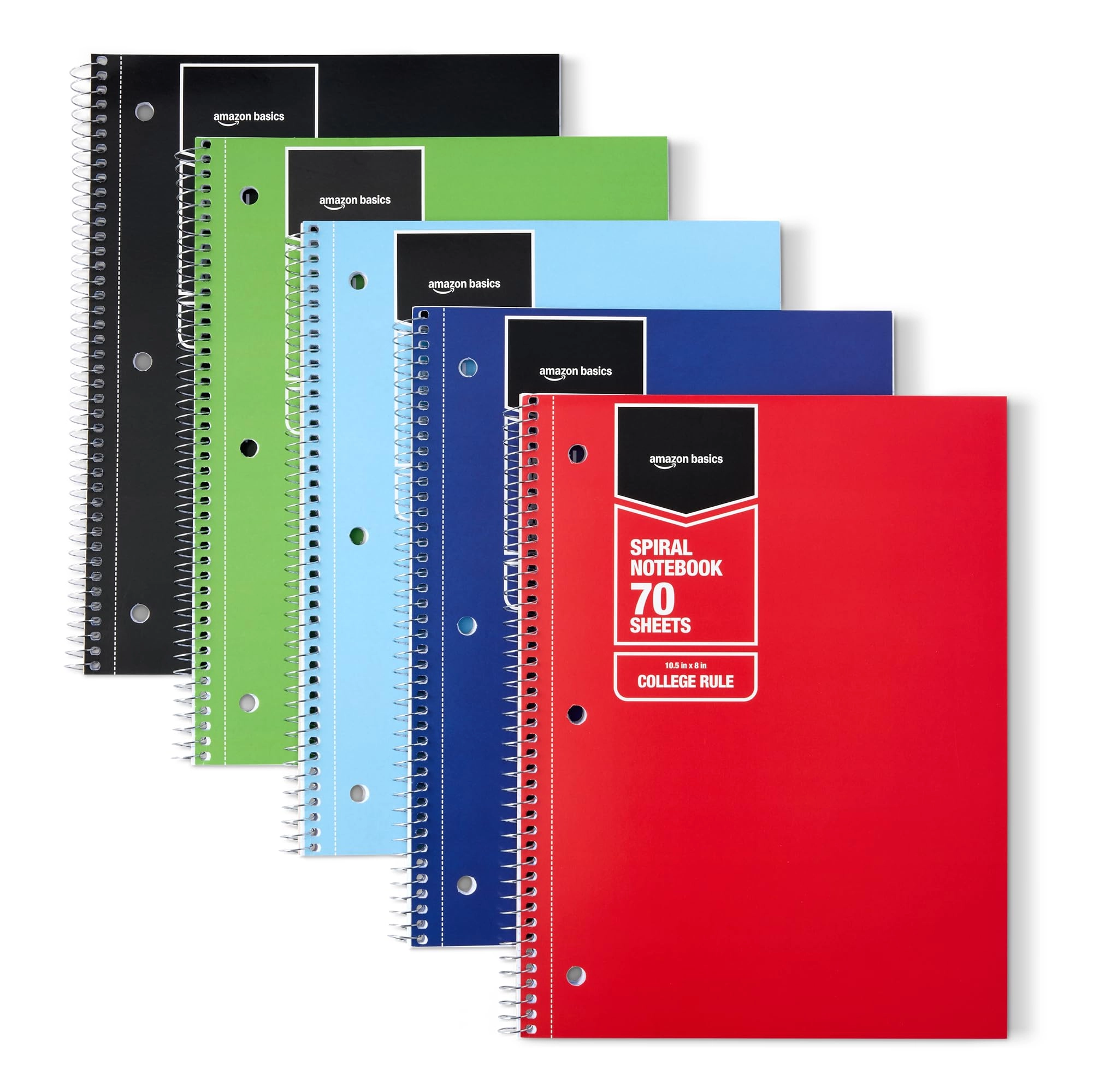Amazon College-Ruled Spiral Notebook 8" x 10.5" Spiral - Lined 70 Sheets