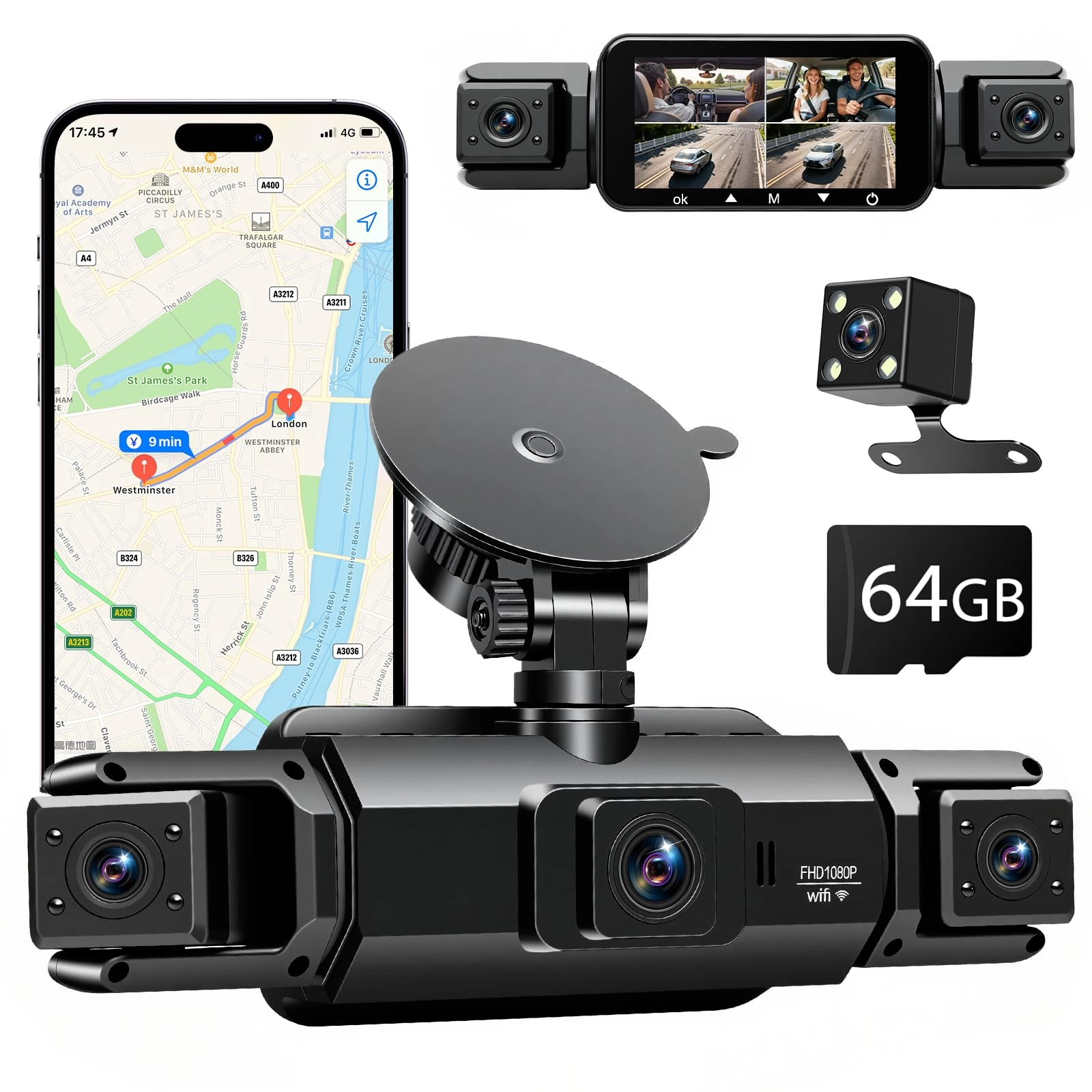 360 View 4 Channel Dash Cam