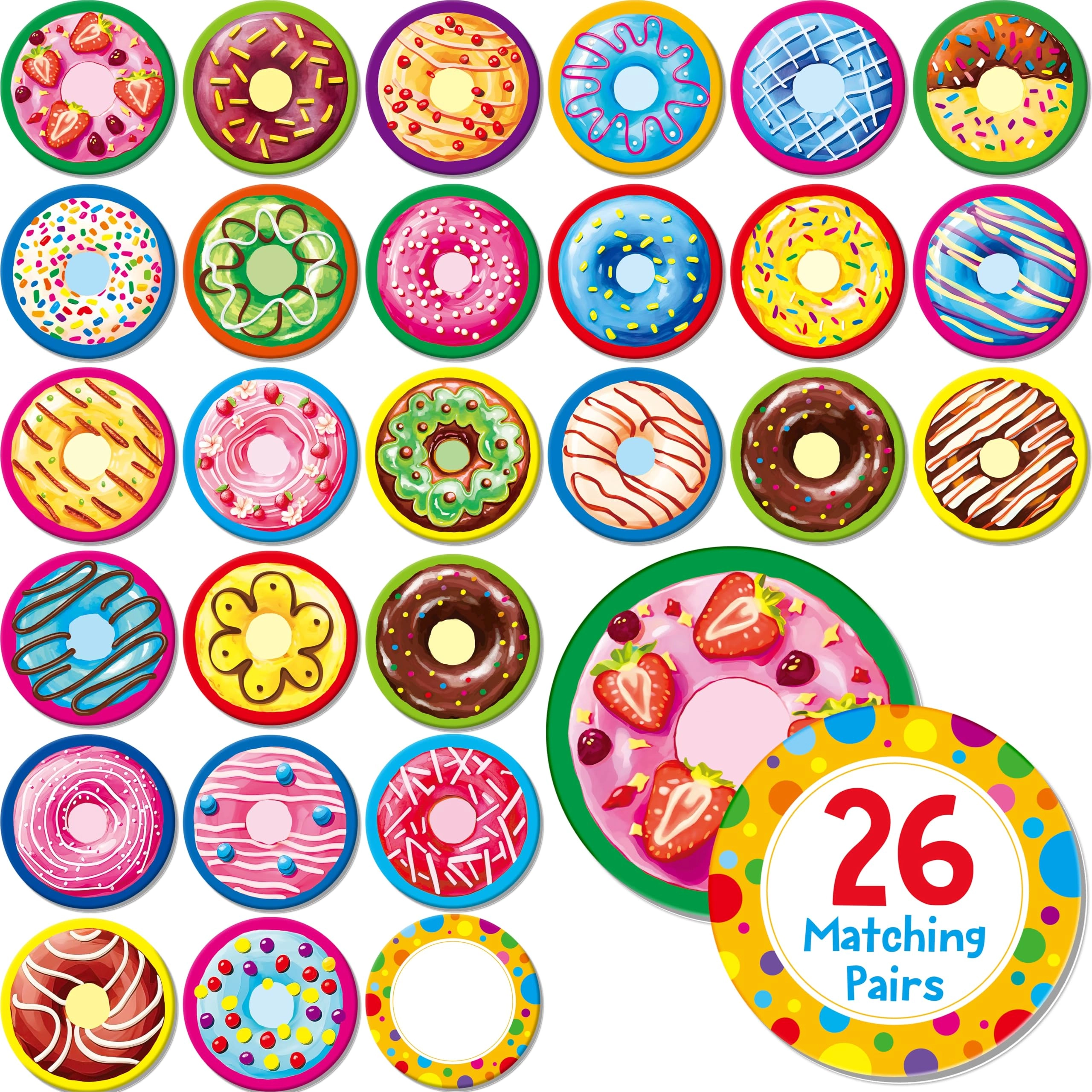 Hebayy Donut Matching Game - 4-6 Years 52 pieces