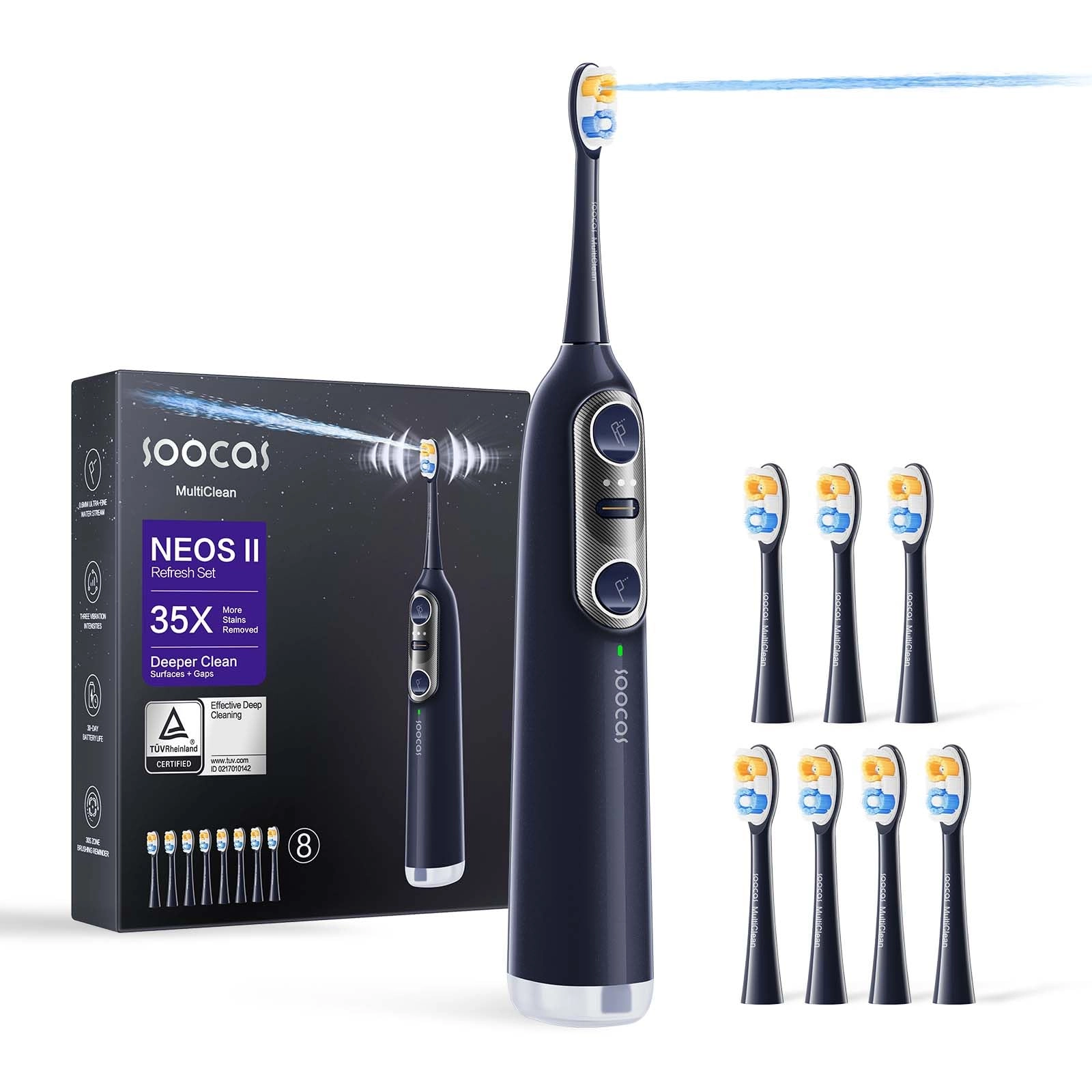SOOCAS NEOS II - Electric Toothbrush Water Flosser Dark Violet Set