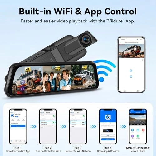3 Channel Mirror Dash Cam - 2K