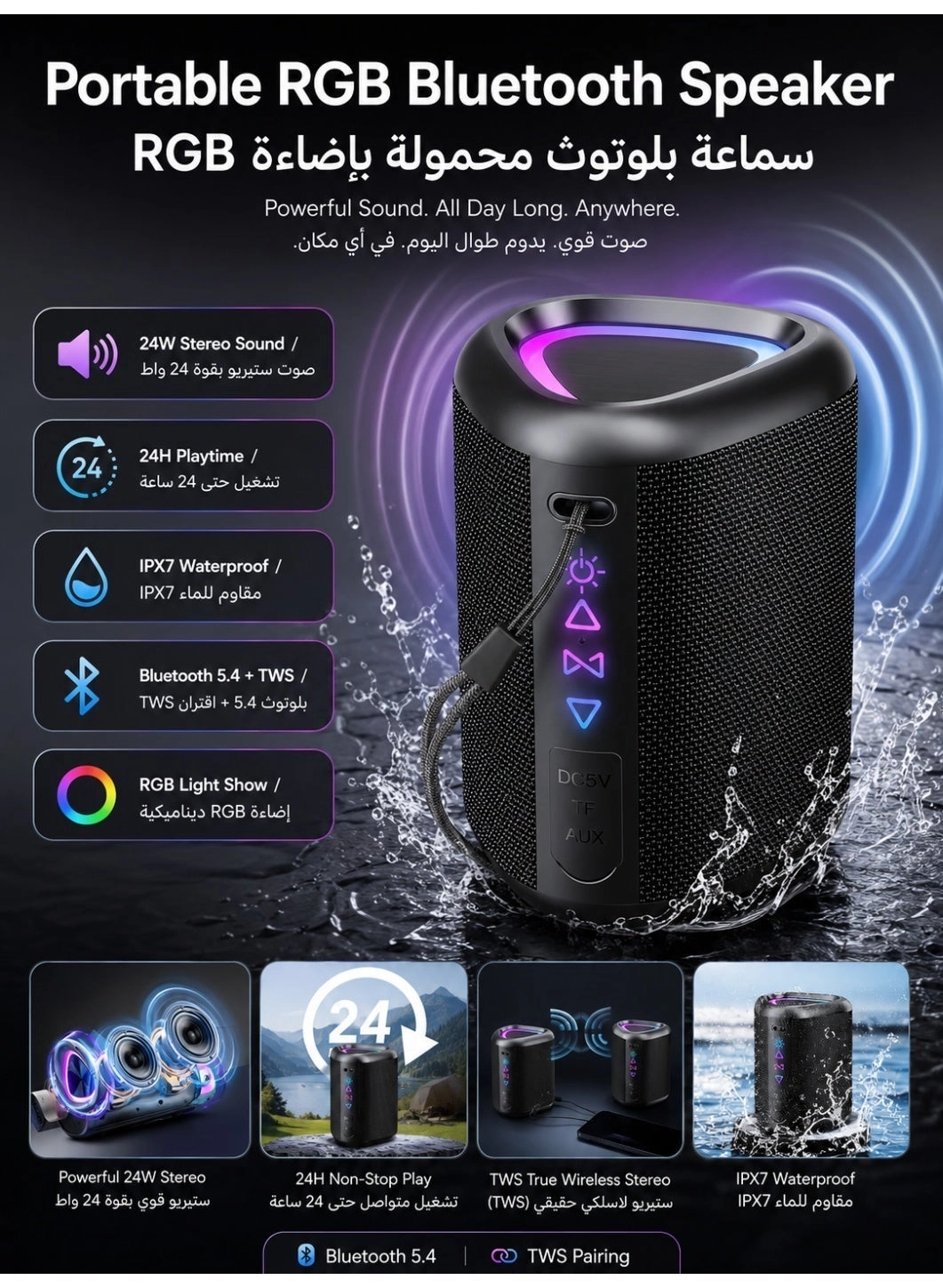 aowoka Bluetooth Speaker