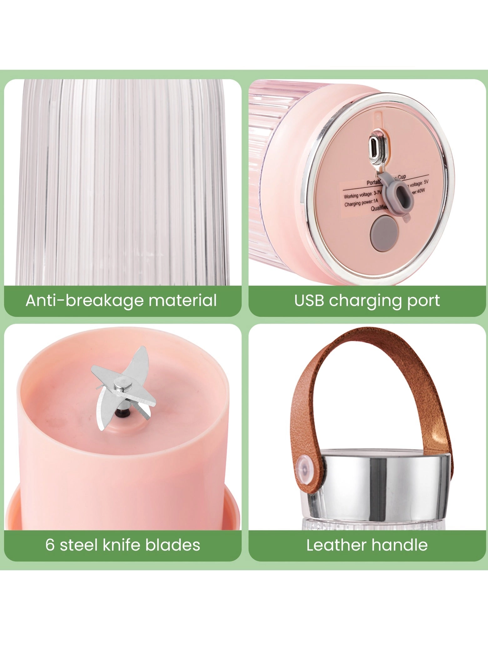 230804L1-Hijau - Portable USB Rechargeable