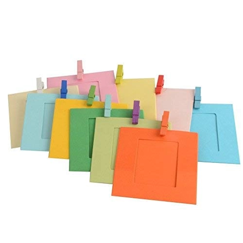 Photo Album - 1 + Assorted Stickers - 40 + Paper Wall Hanging Frame - 10 + Hang Clips with String - 10 + Corner Stickers - 2