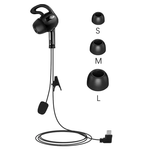 USB Type C Right Ear Referee Earphone - In Ear Black