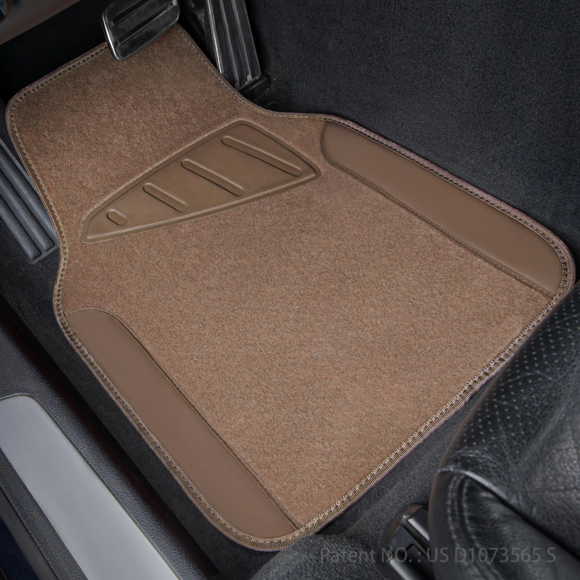 Universal Fit Car Floor Mats - Set of 4pcs Black and Burgundy
