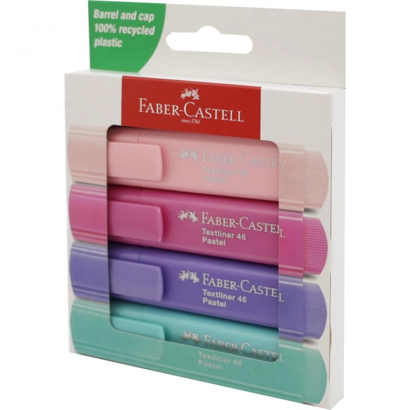 Faber-Castell Textliner 2546 - Assorted Pastel Color Chisel Tip