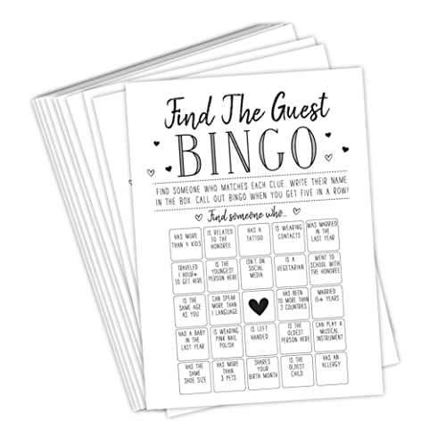 Your Main Event Prints Find The Guest Bingo Game - 50 Game Cards