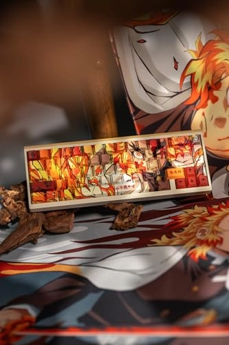 Demon Slayer Kimetsu No Yaiba Kyojuro Rengoku Keycaps - US Layout Wired