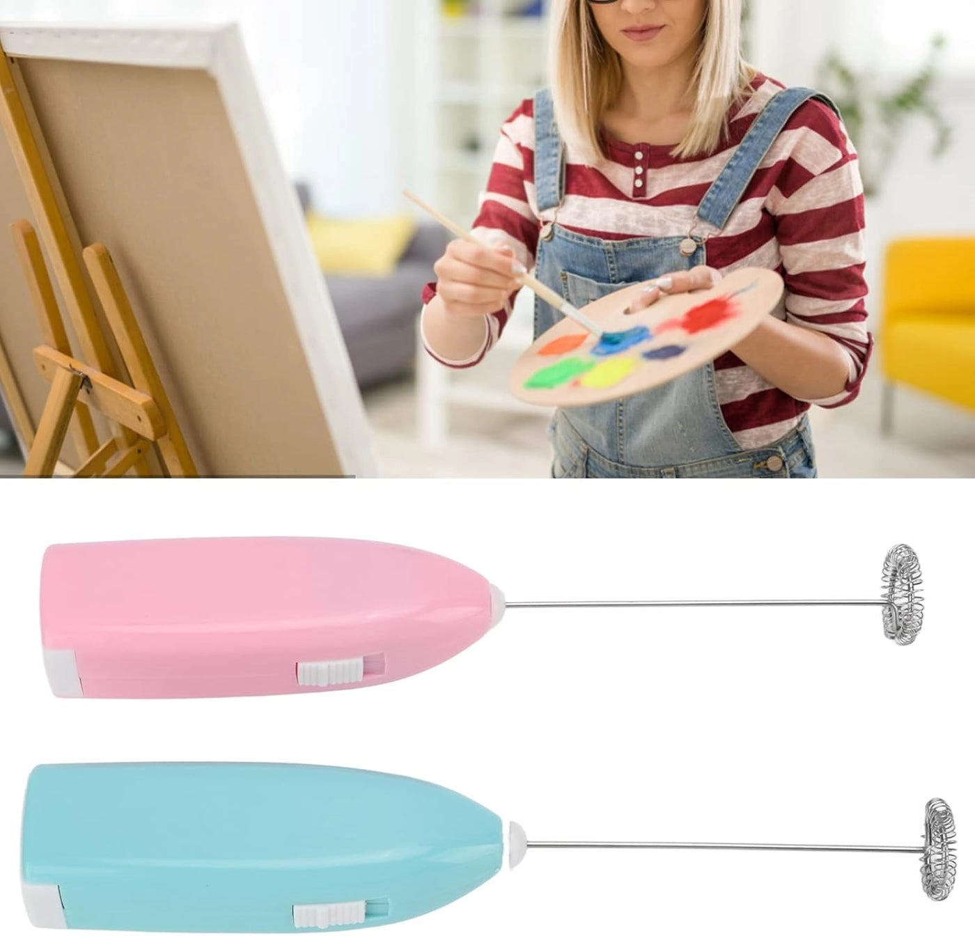 woobles Mini Hand Mixer - Fast Motor Stainless Steel 2 Pcs