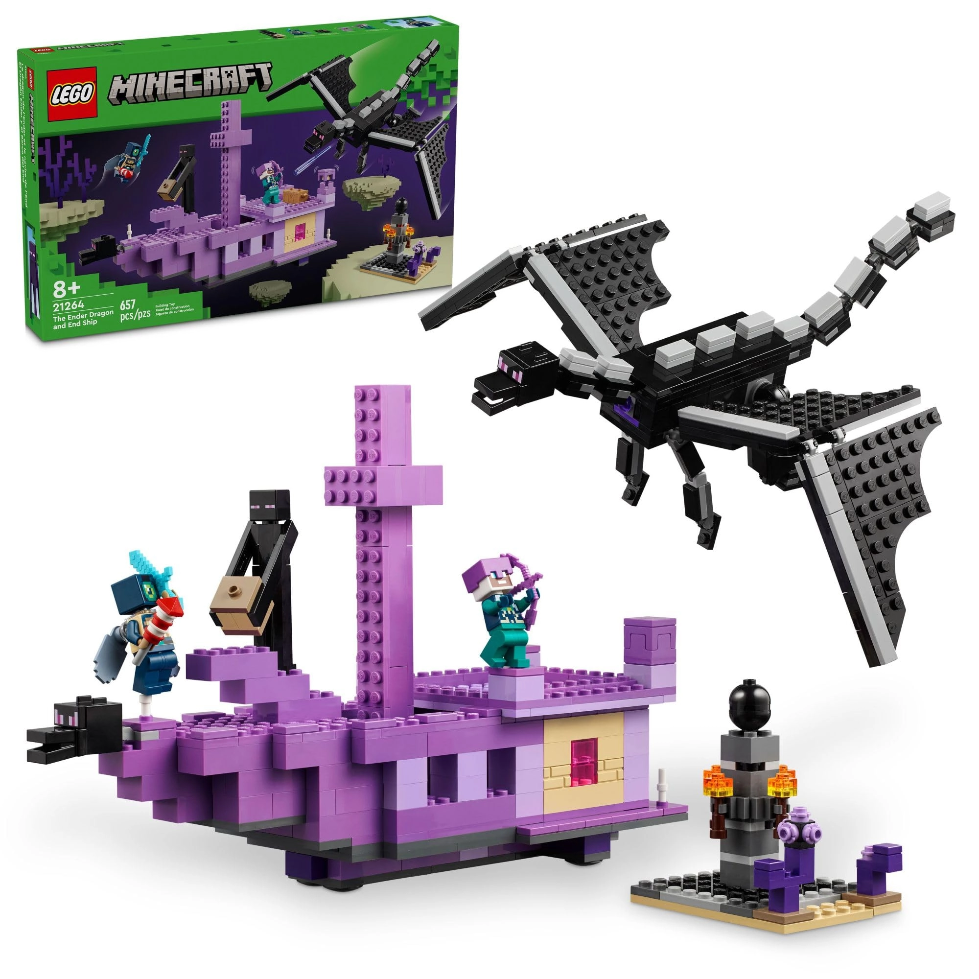 Minecraft The Ender Dragon and End Ship (21264)