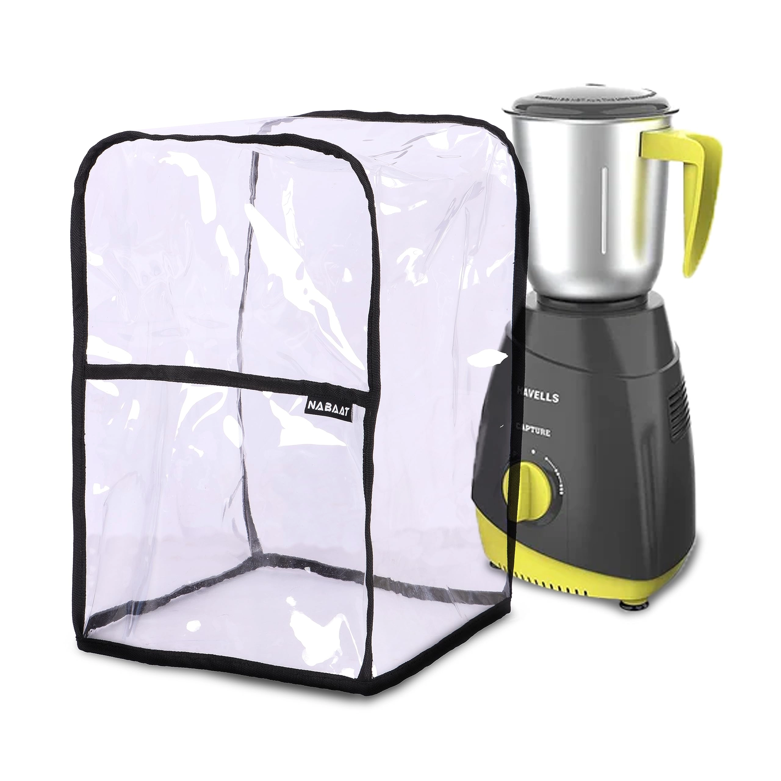 NABAAT Mixer Grinder Cover - Transparent Waterproof 8"X 8"X 12.5" Front Pocket