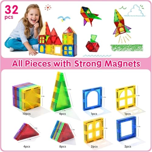 Magnetic Tiles - 34 pcs