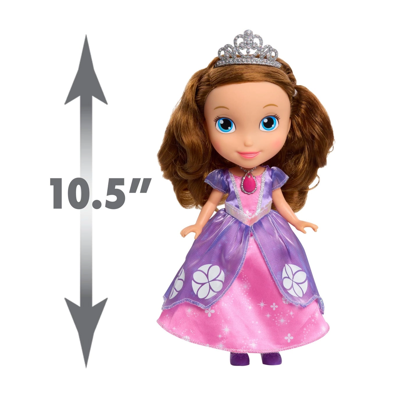 Sofia the First Princess Doll - 10.5-inches Brown Hair Pink and Purple Dress Ages 3+
