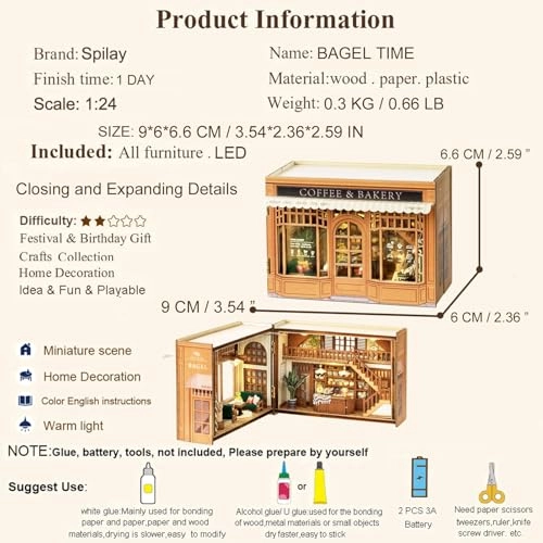 DIY Miniature Dollhouse Kit - 1:24