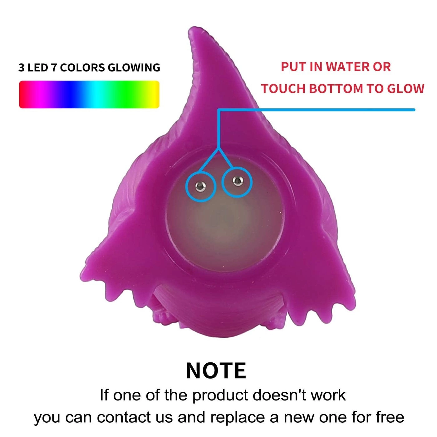 Light-Up Floating Dinosaur - 6 Packs Multi 2.4 inches