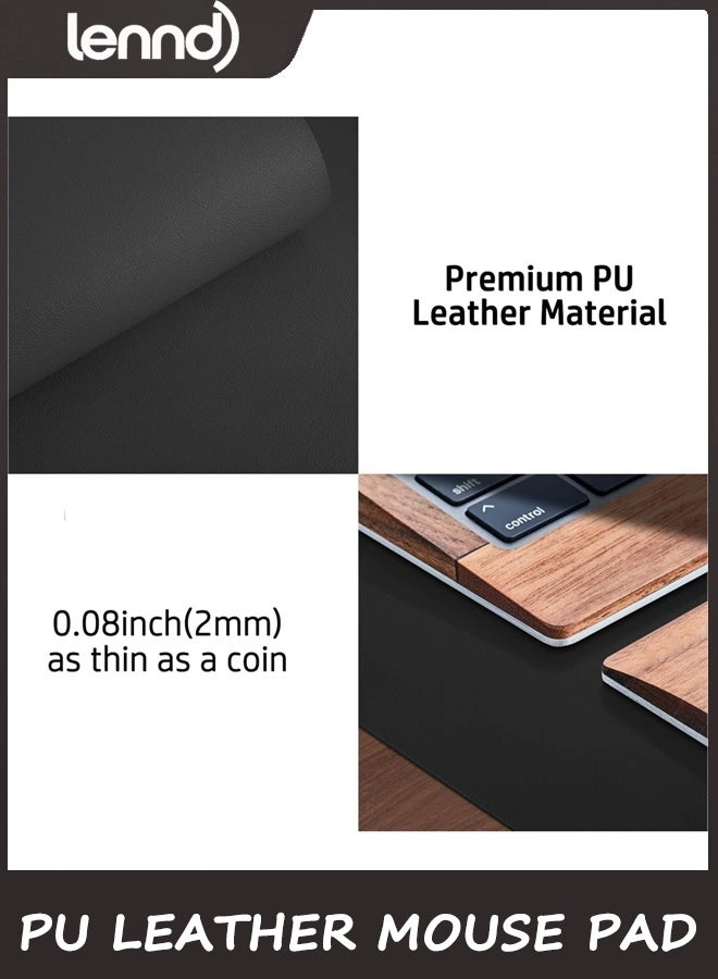 Non-Slip Large PU Leather Office Mouse Pad - 80x40 cm