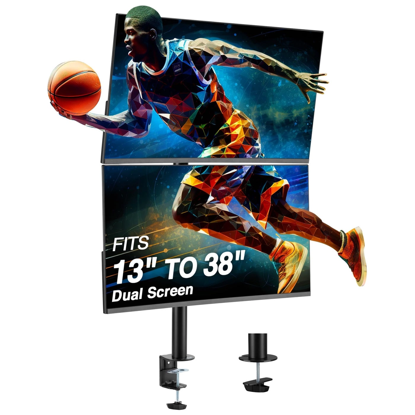 Vertical Ultrawide Monitor Mount Stand - Dual 38-inch VESA 75x75mm 100x100mm