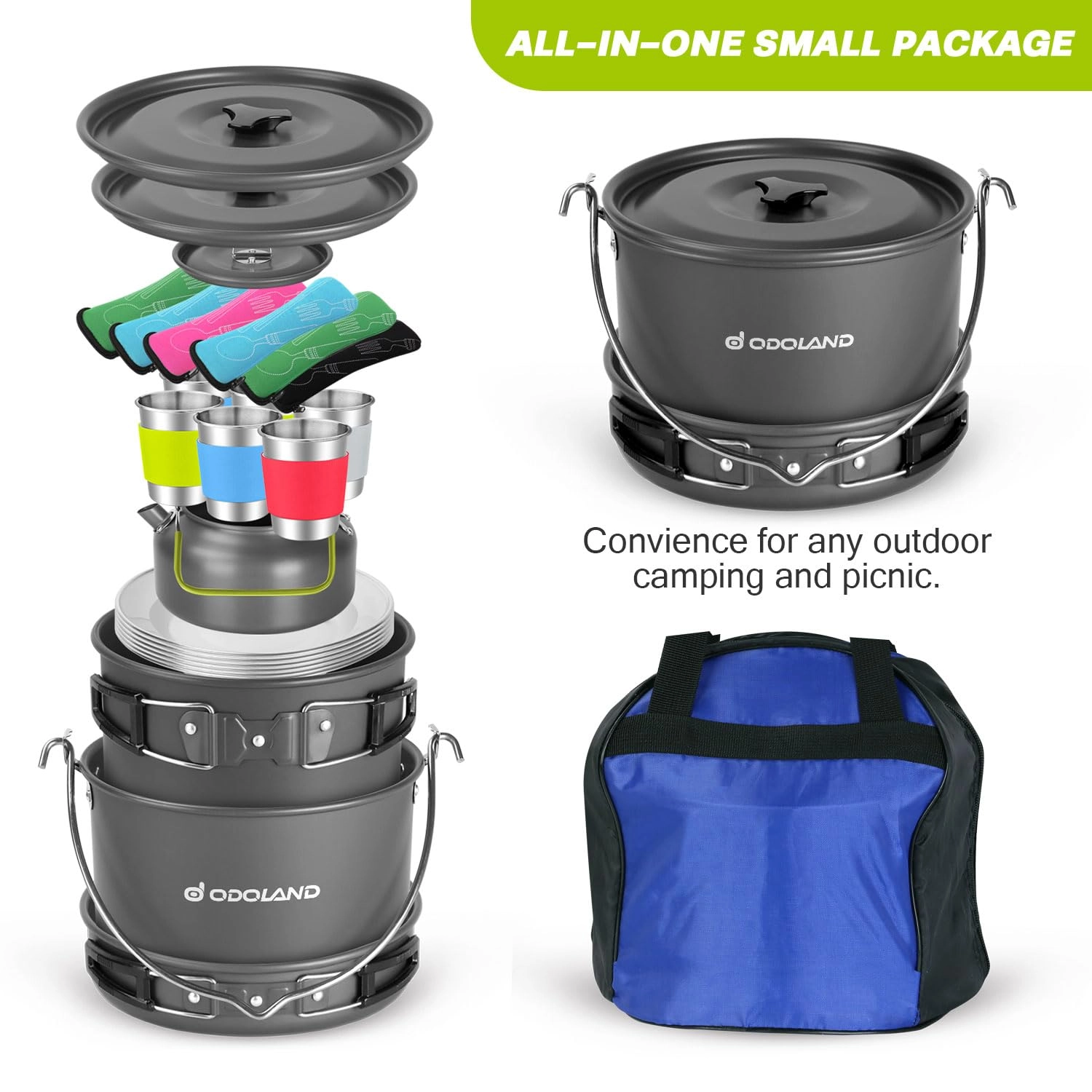 Camping Cookware Mess Kit - 39pcs