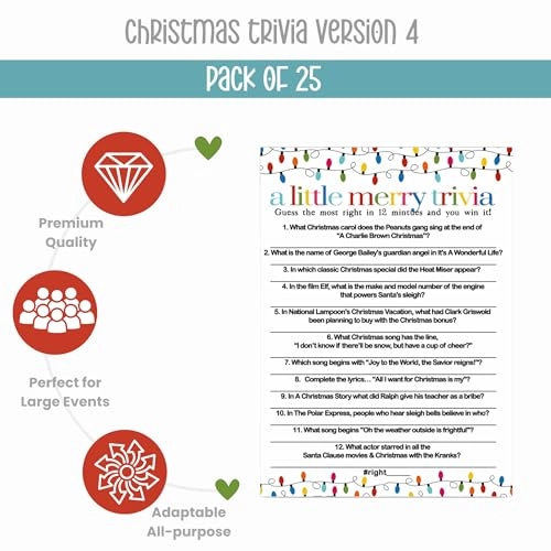 Festive Christmas Trivia Version 4 - 12 months and up 25