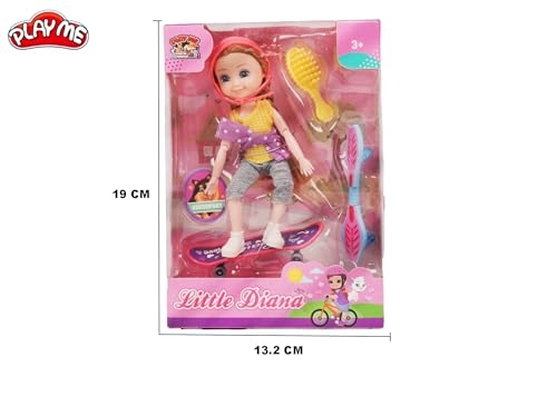 Little Diana Doll - Plastic Skate Boarding Ages 18 months+