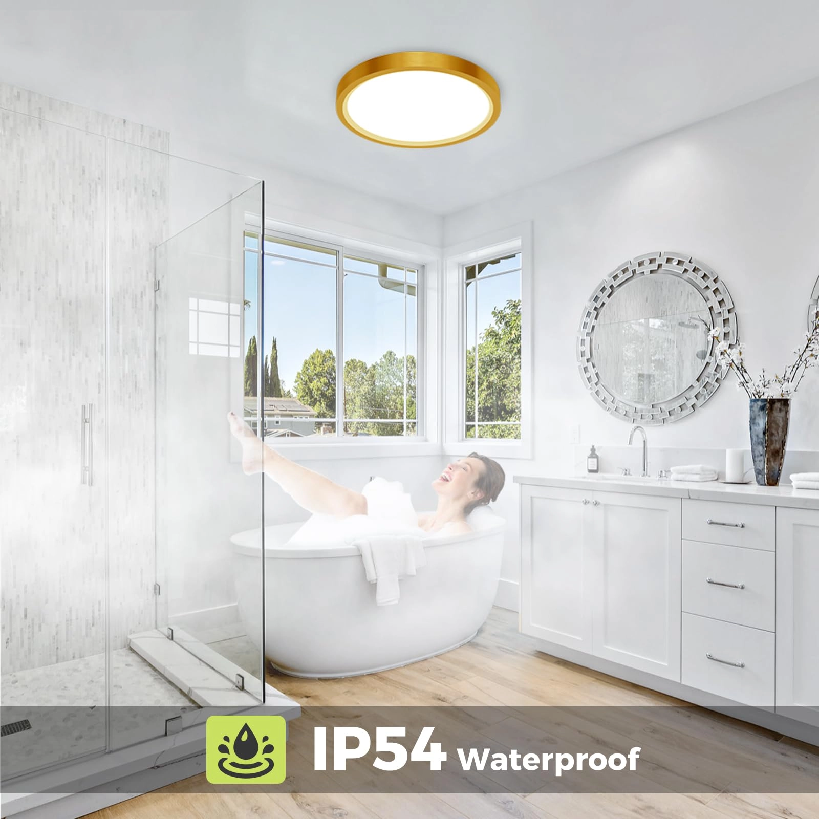 Flush Mount LED Ceiling Light - 3000K 4500K 6000K Dimmable