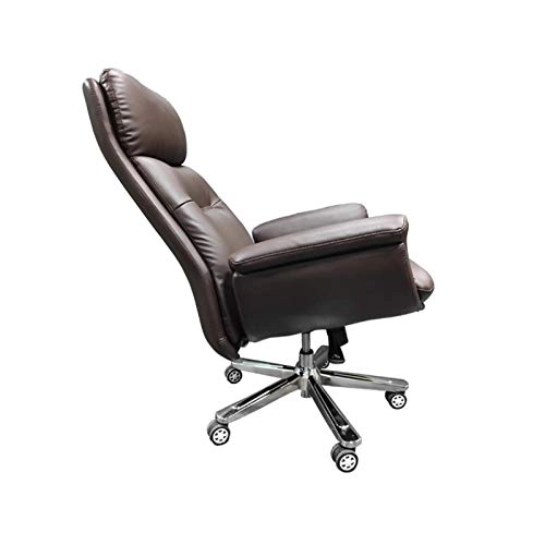 Desk Chair - PU Leather Brown High Back
