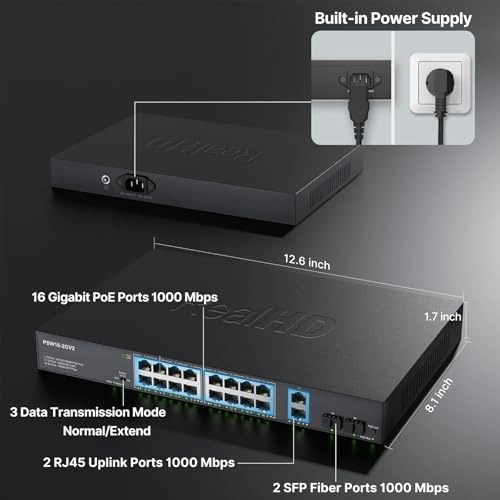 16 port poe gigabit switch 16-ports