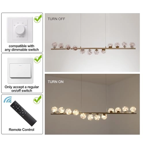 Modern Globe Chandelier - 3000 - 6000K Dimmable