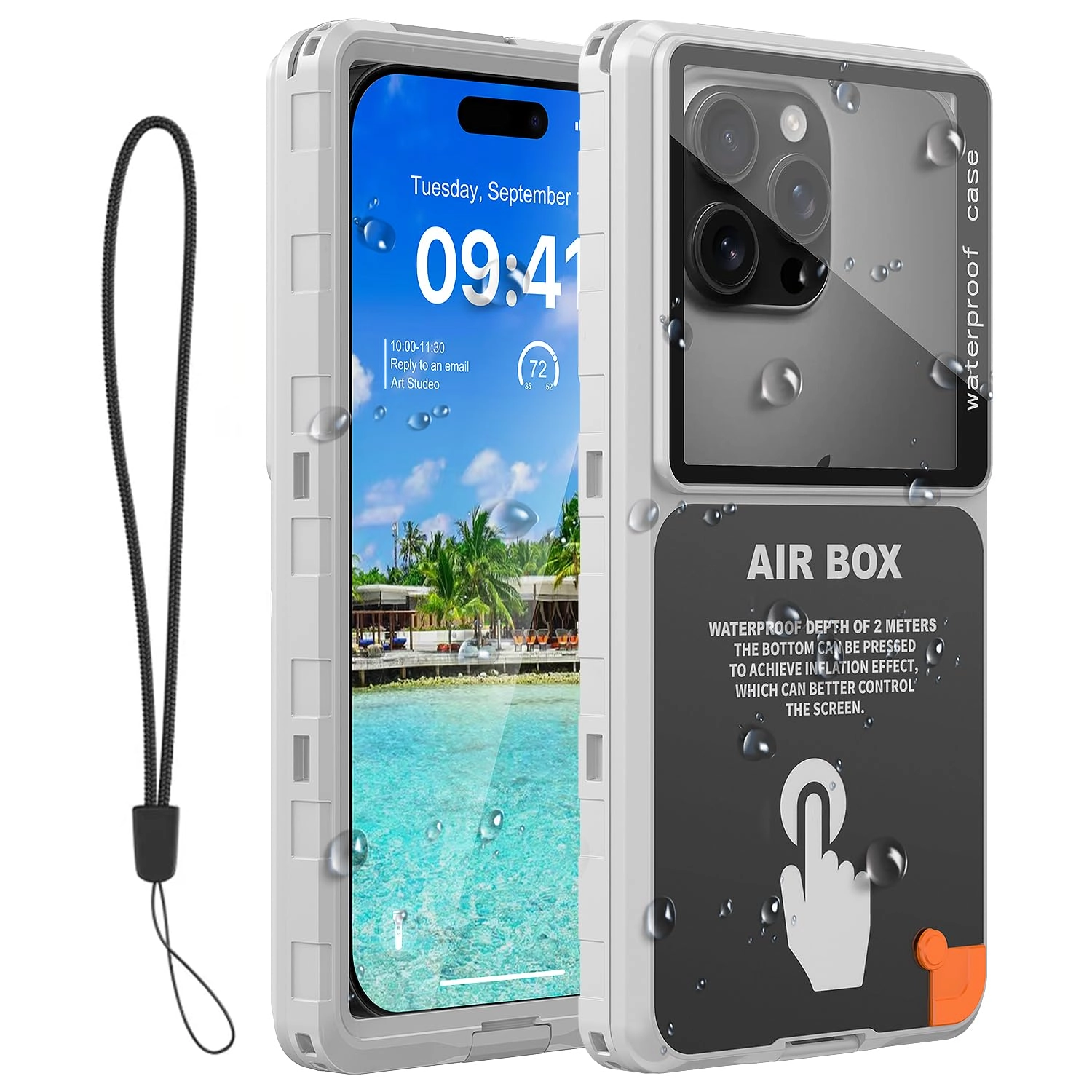 Ezanmull Waterproof Case - Thermoplastic Polyurethane for iPhone 15/14/13/12 Pro Max, Samsung S24/S23 Ultra