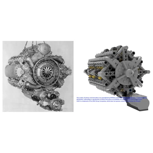 MOC-196927 24-Cylinder Two-Stroke Diesel Aviation Engine - 818PCS