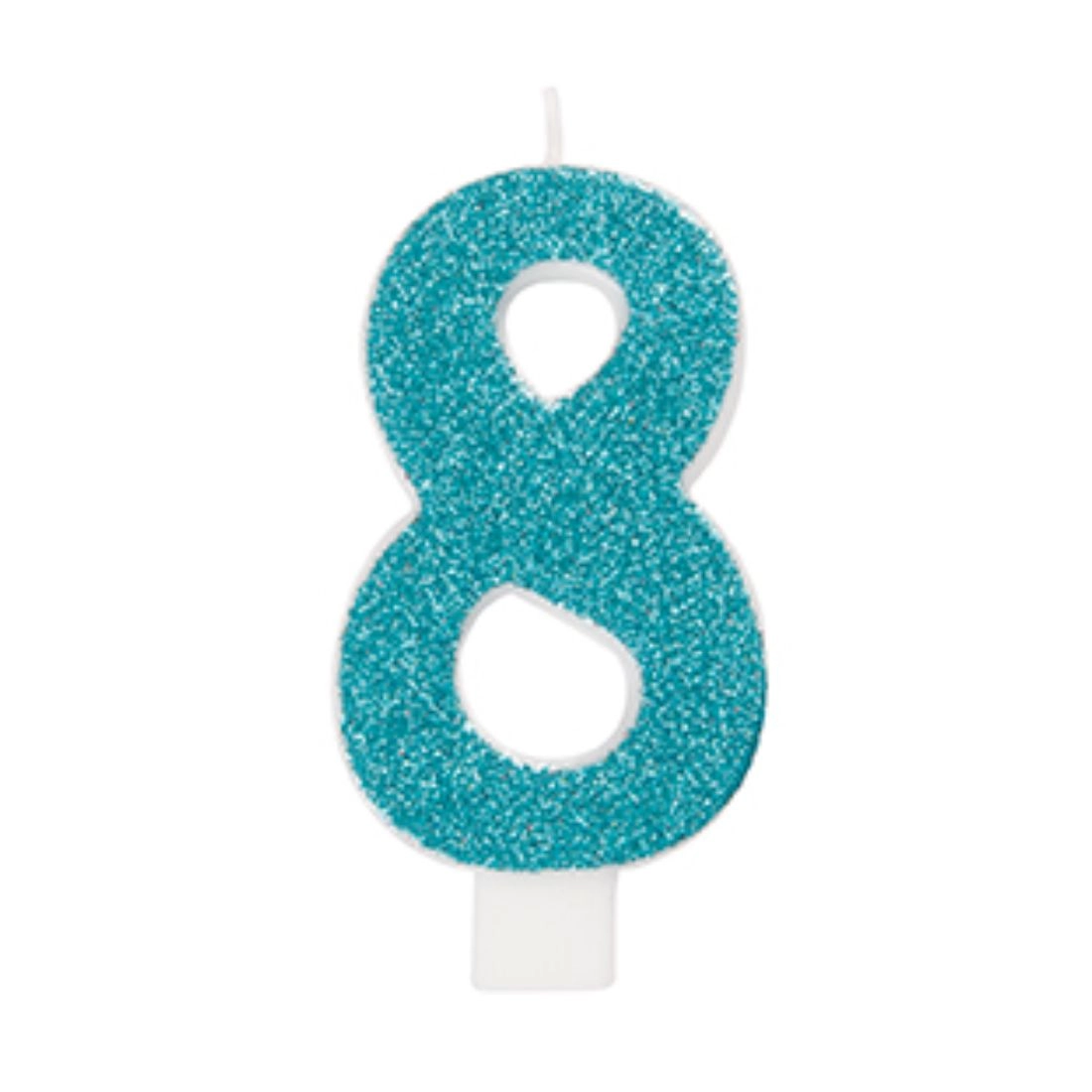 Number 8 Candle - Glitter One Side Printed