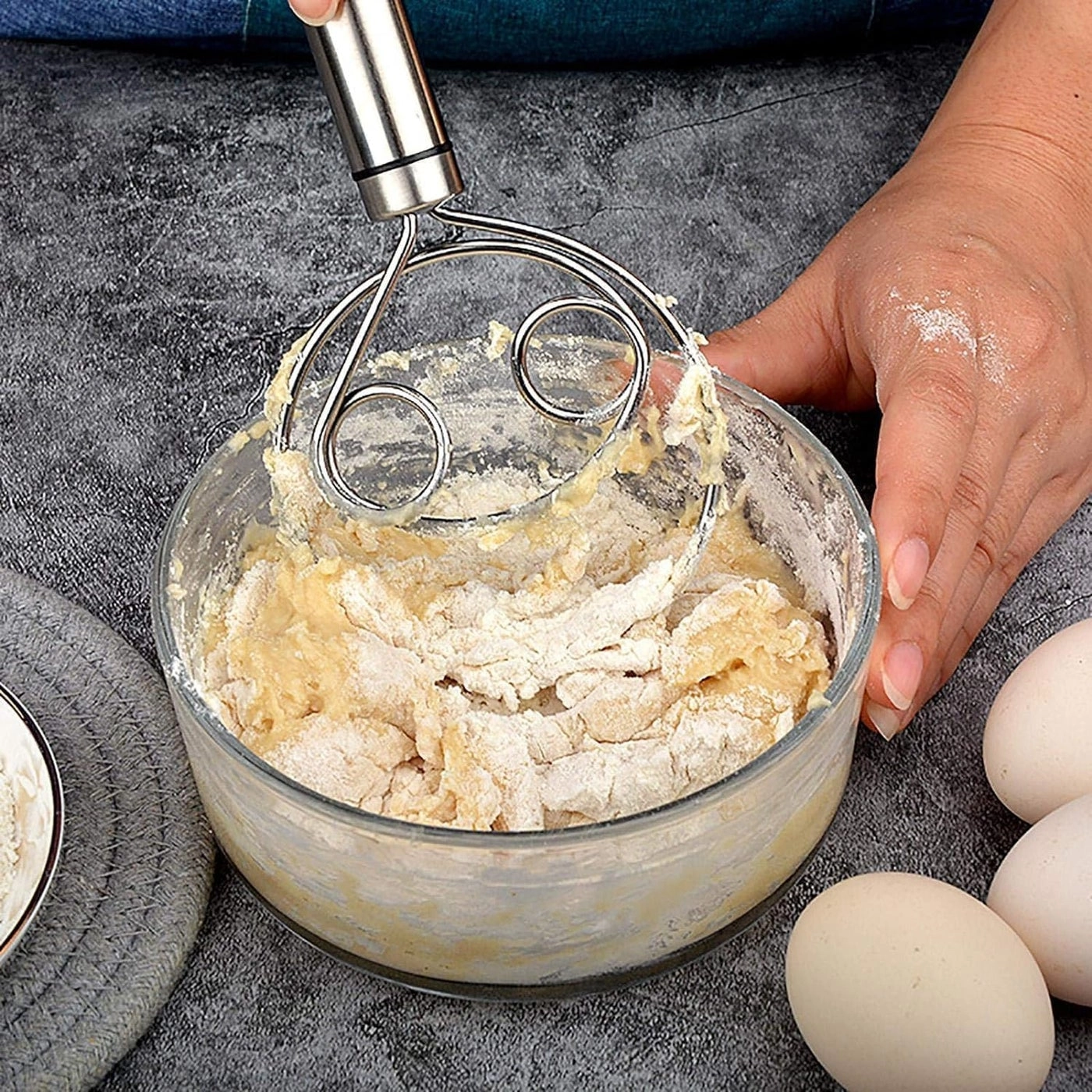 Dough Mixer - Stainless Steel Egg Beater