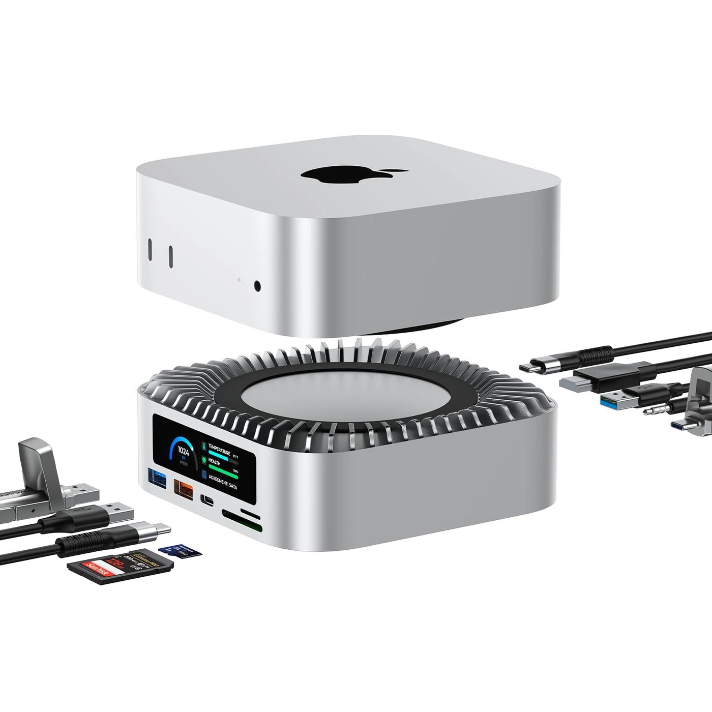 Mac Mini M4 Dock - M.2 NVMe/SATA 4K60Hz 10G USB