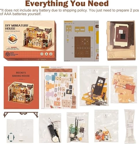 Miniature Wooden Doll House Bakery - DIY Wood